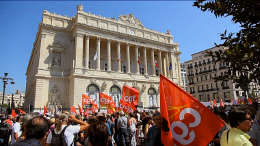 Manifestation devant la chambre de commerce de Marseille